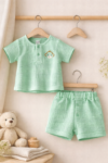 Crinkle Premium Muslin Coord Set for Babies | Soft Double-Layer Cotton Top & Shorts