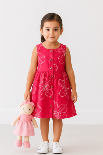 “Sleeveless Muslin Baby Frock – Ultra Soft Double Layer Top | Lightweight & Breathable Dress”