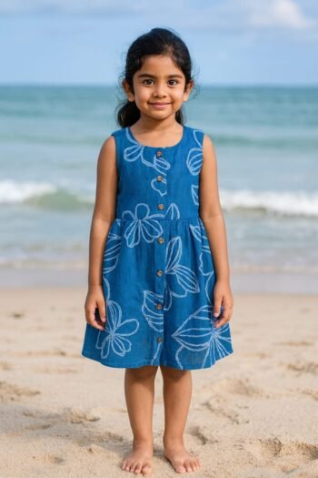 “Sleeveless Muslin Baby Frock – Ultra Soft Double Layer Top | Lightweight & Breathable Dress”