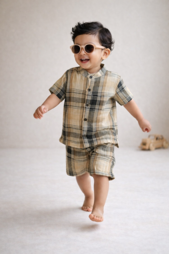 Little Apple Premium Yarn-Dyed Muslin Coord Set (3–24M) | Luxury Breathable Cotton Baby Outfit