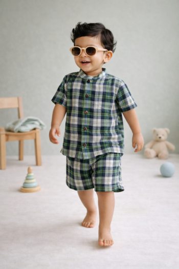 Little Apple Premium Yarn-Dyed Muslin Coord Set (3–24M) | Luxury Breathable Cotton Baby Outfit