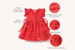 Premium  Muslin Cotton Baby girl  – Soft Crinkle frock | Summer Breathable Outfit