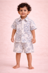 Little Apple Boys Pure Cotton Co-ord Set – Soft Printed Shirt & Shorts