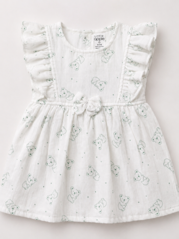 Premium  Muslin Cotton Baby girl  – Soft Crinkle frock | Summer Breathable Outfit