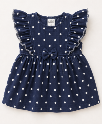 Premium  Muslin Cotton Baby girl  – Soft Crinkle frock | Summer Breathable Outfit