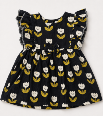 Premium  Muslin Cotton Baby girl  – Soft Crinkle frock | Summer Breathable Outfit